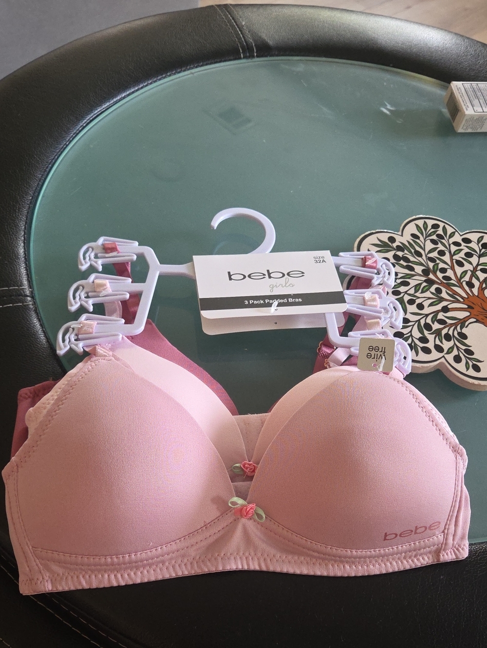 bebe Light Pink Padded Bra Trio